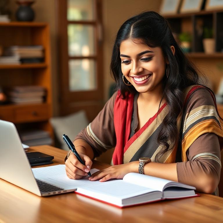 Happy member earning from home